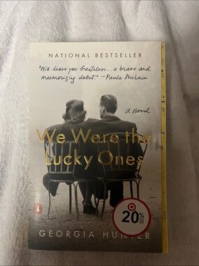 Original Penguin Book Cover We Were the Lucky Ones - Cream, Black, Gold